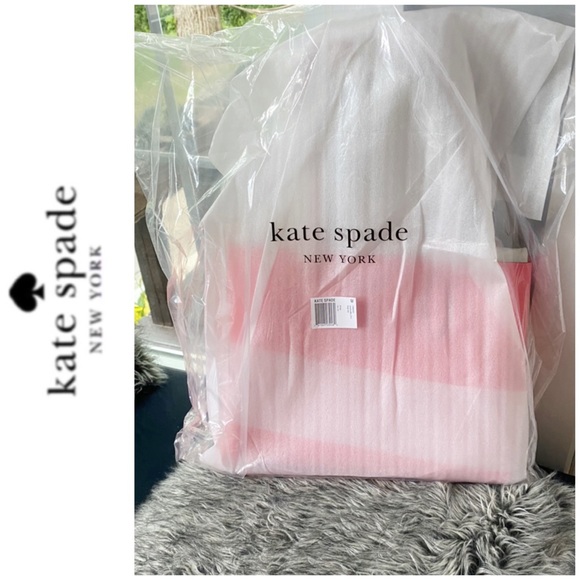 NWT Kate Spade leather tote and wristlet peach - Picture 6 of 8